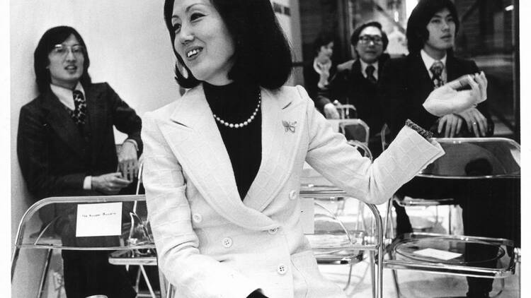 Hanae Mori at a New York Show Venue, mid-1970s