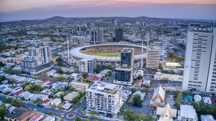 Aerial view of The gabba stadium