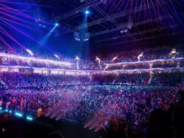 Imagem do novo pavilhão, pronto a receber concertos de grande escala
