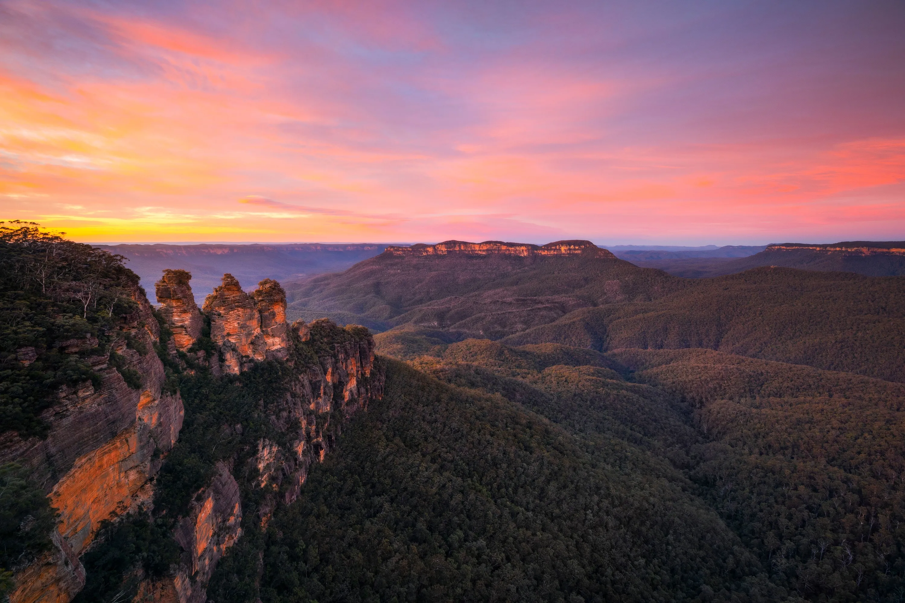 Sunrise over Three Sisters