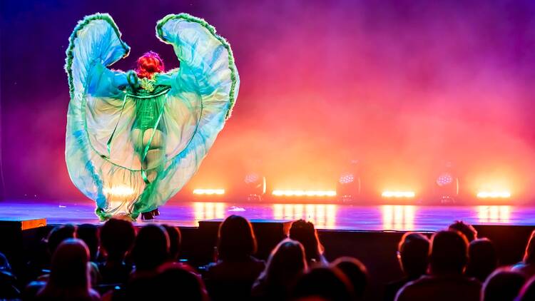 Burlesque star on stage