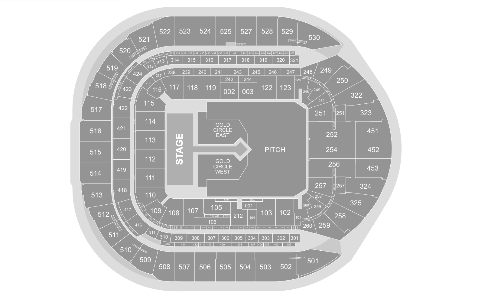 Tottenham Hotspur Stadium seating plan for Imagine Dragons