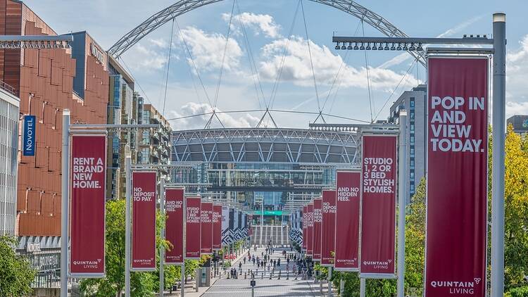 View of Wembley Stadium from Olympic Way