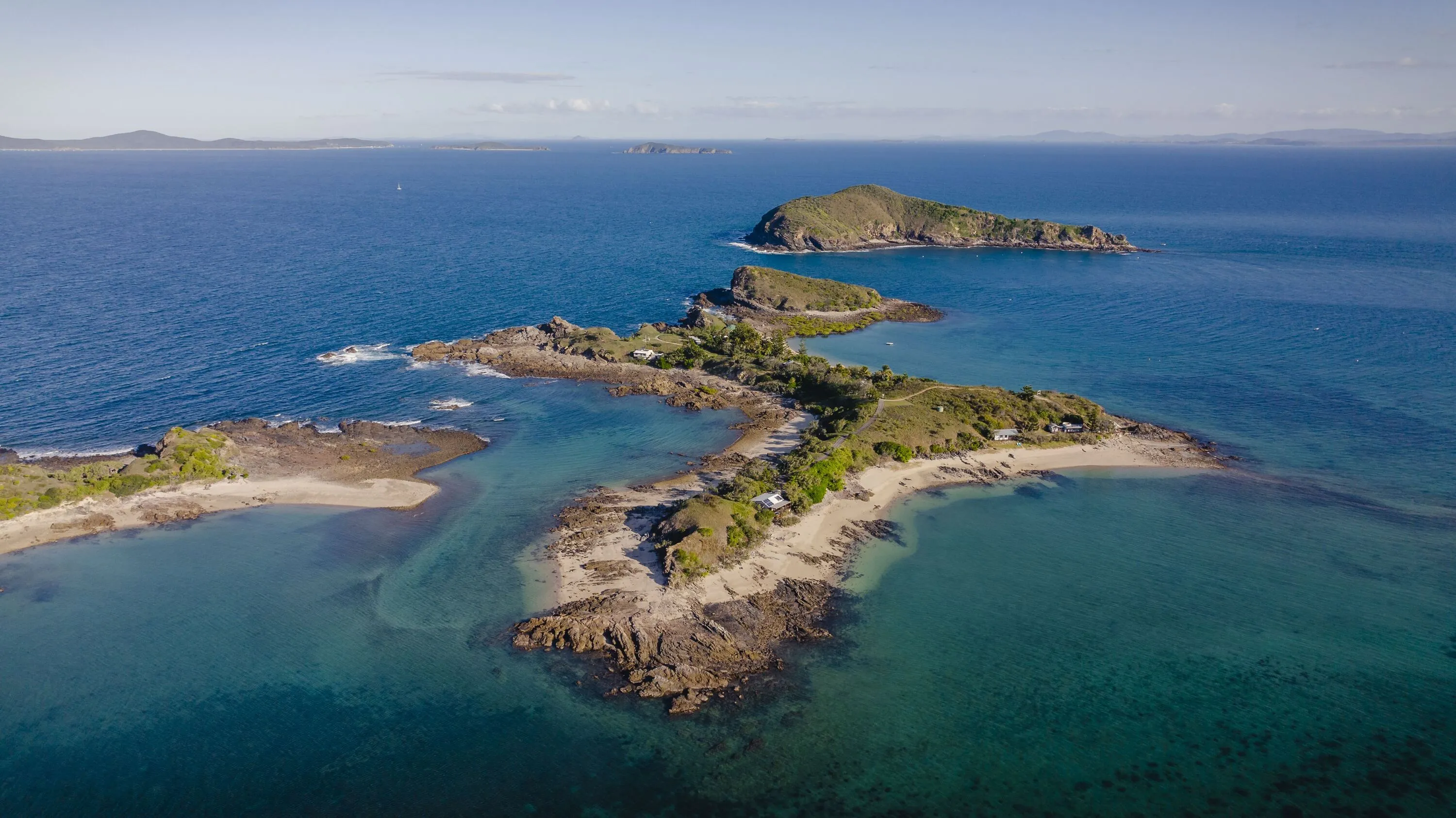 Aerial view of the entire island