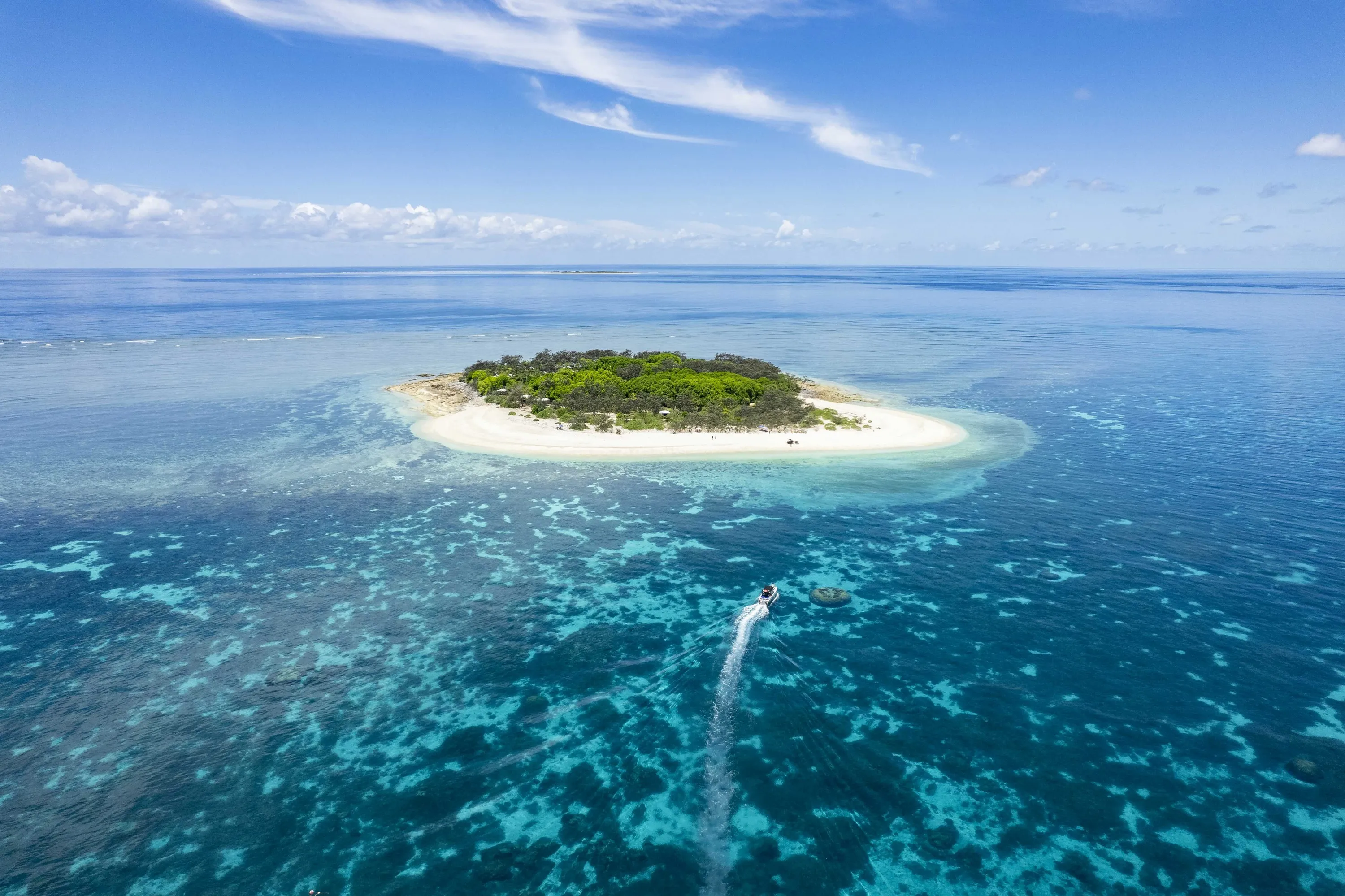 Aerial view of the island