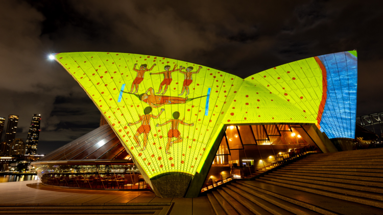 Sydney Opera House sails illuminated by projection