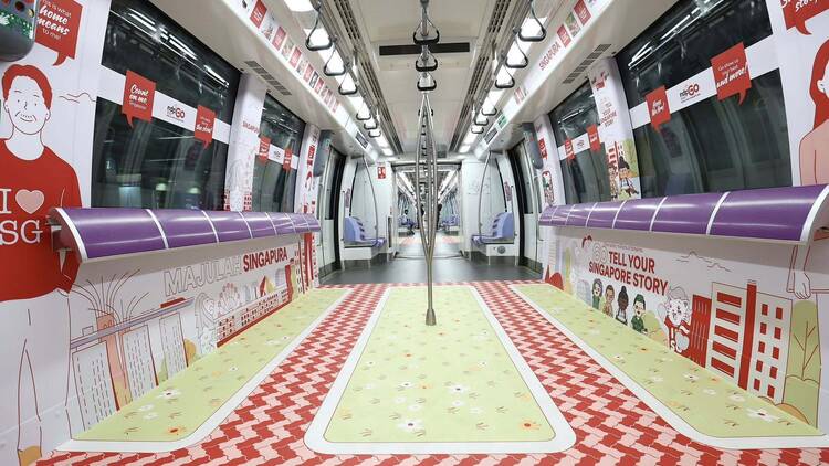 SG60-themed train cabins and buses