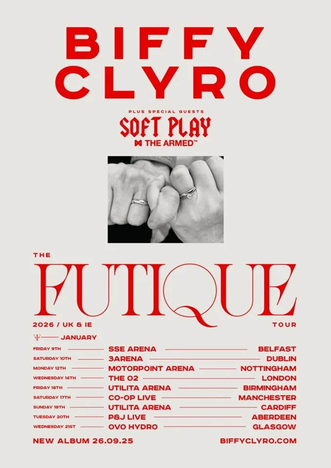 Biffy Clyro 2026 UK tour poster