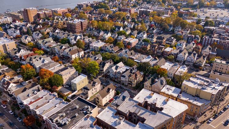 Aerial of New Jersey neighborhood