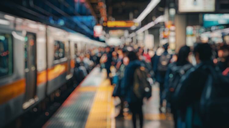 Busy subway station