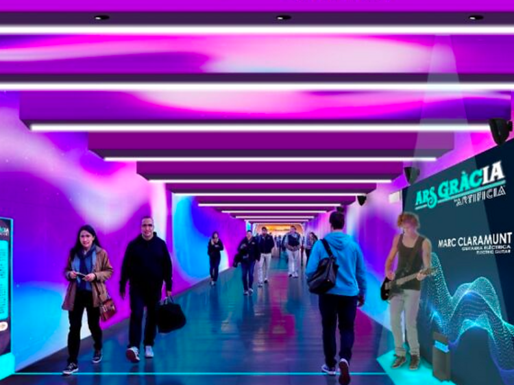 El túnel que todos los barceloneses intentan evitar se convierte en una experiencia sonora y visual interactiva