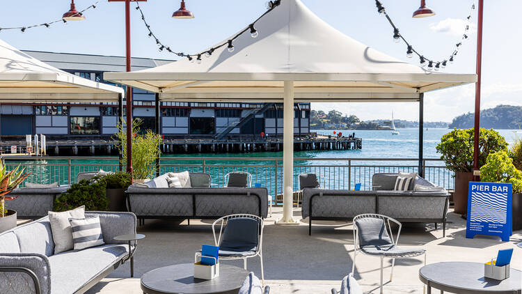 Waterfront bar seating