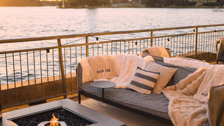 Apres ski lounges on waterfront
