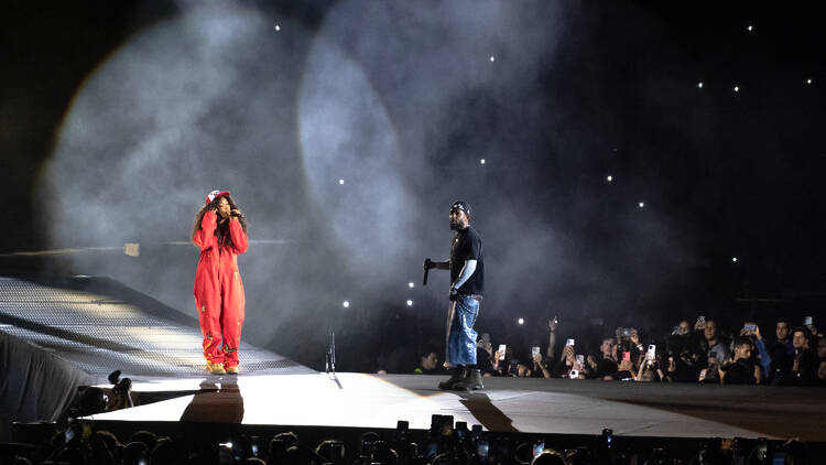 Kendrick Lamar e SZA no Estádio do Restelo
