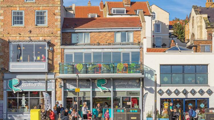 Fish and chips shop in Scarborough, England