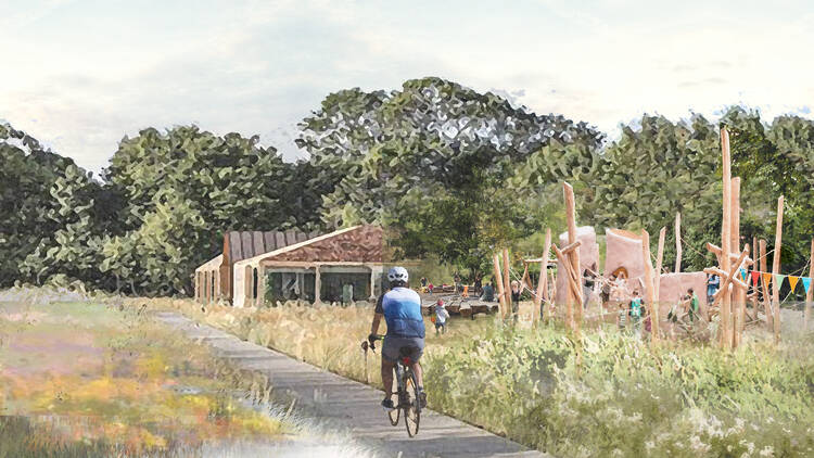 Riverside cycle path in the Ilford Arrival renovation 