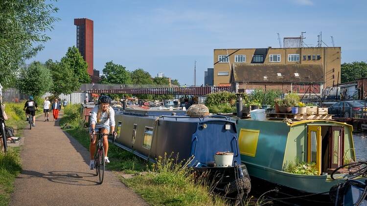 Cyclist at Hackney Wick, London