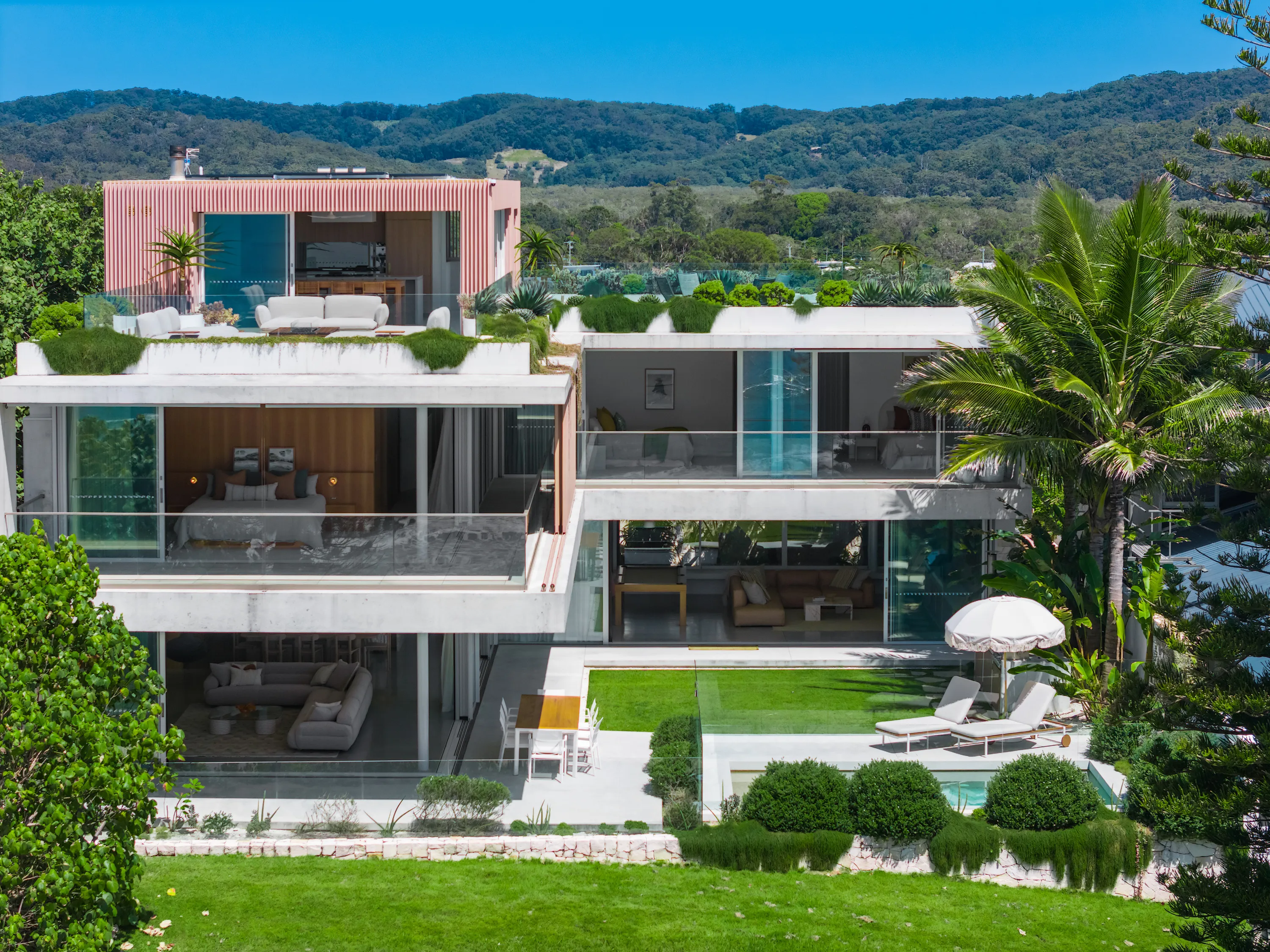 Aerial of beach house