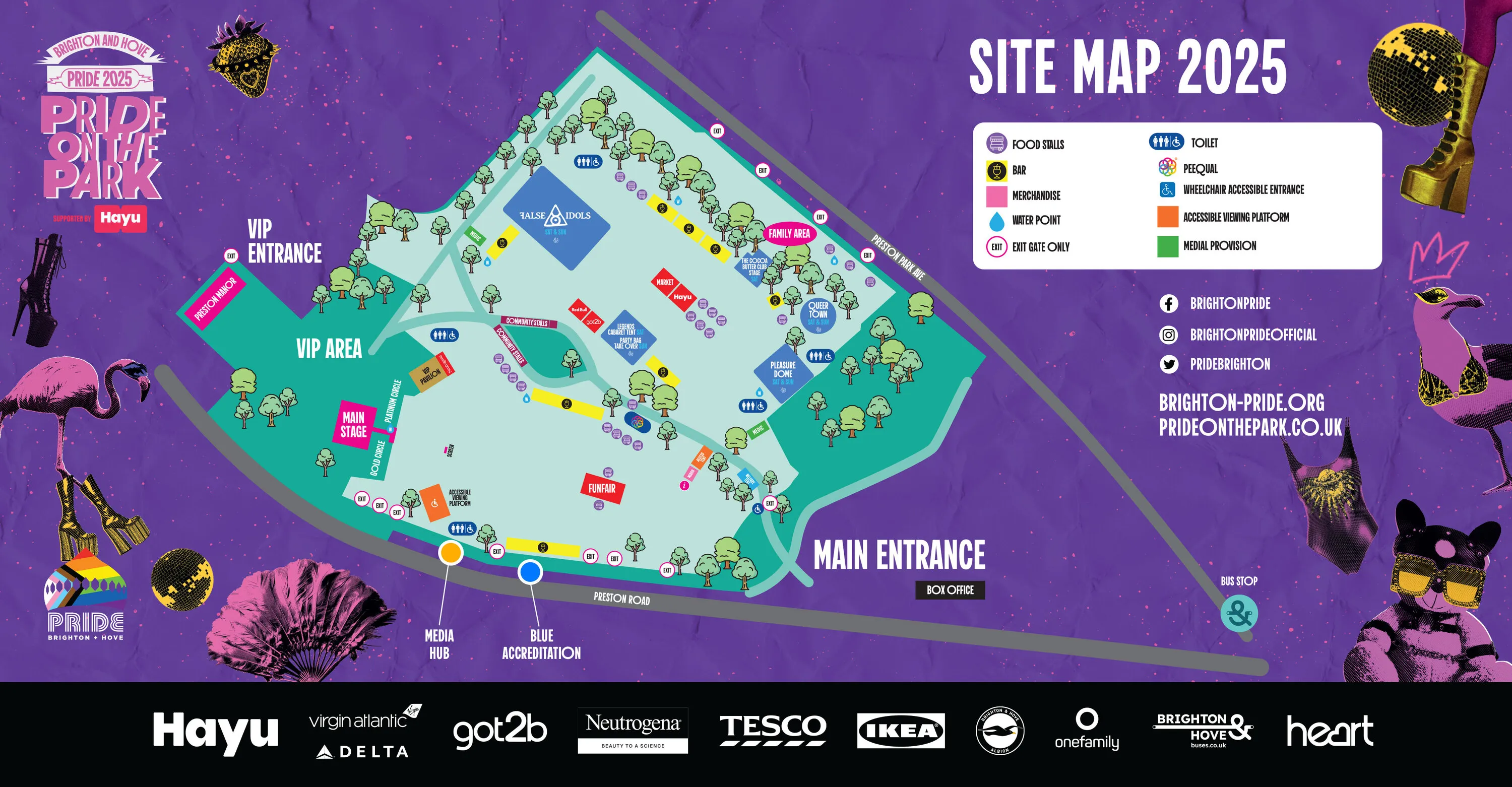 Brighton Pride site map 2025