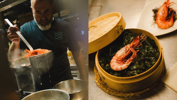 Avant-garde: red prawn reimagined