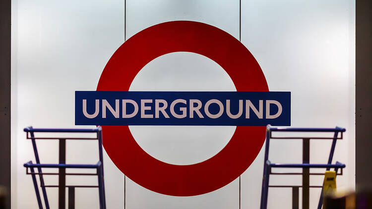 London Underground sign in London, UK