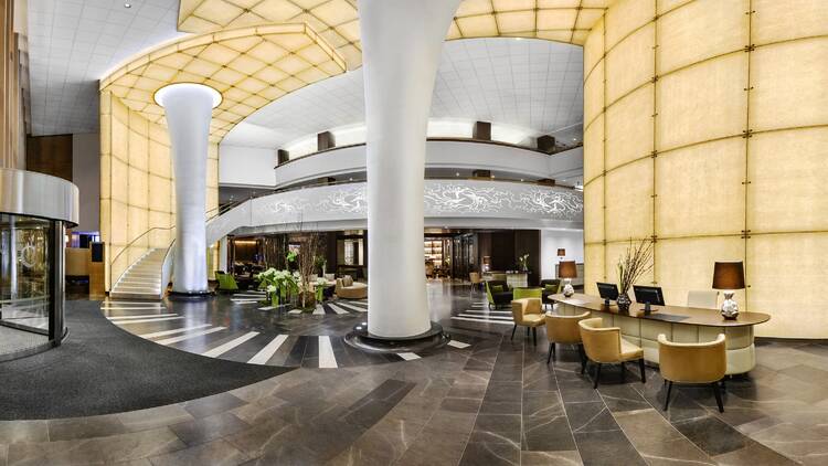 The main lobby at Kempinski Hotel Corvinus, Budapest