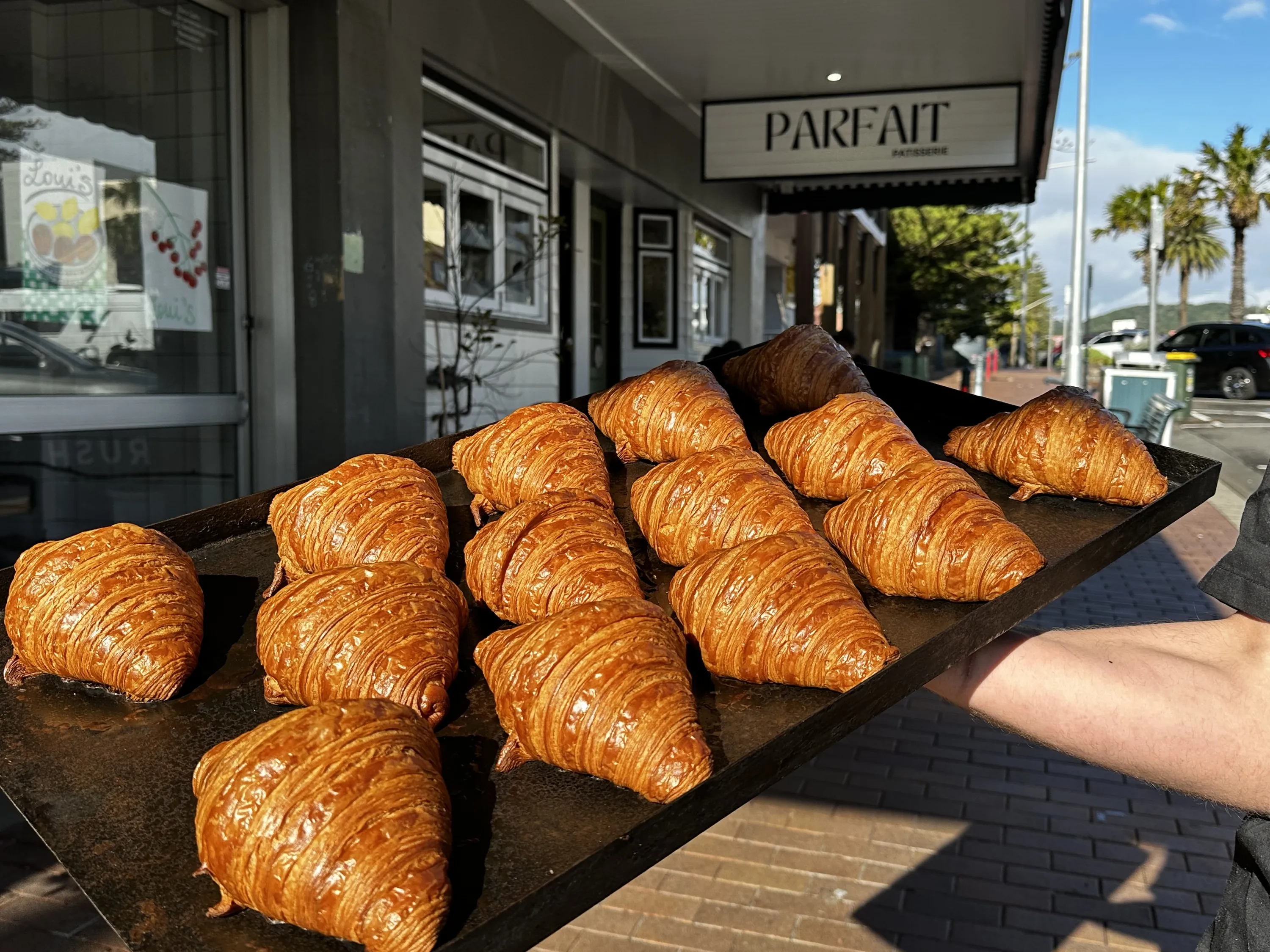 Tray of croissants
