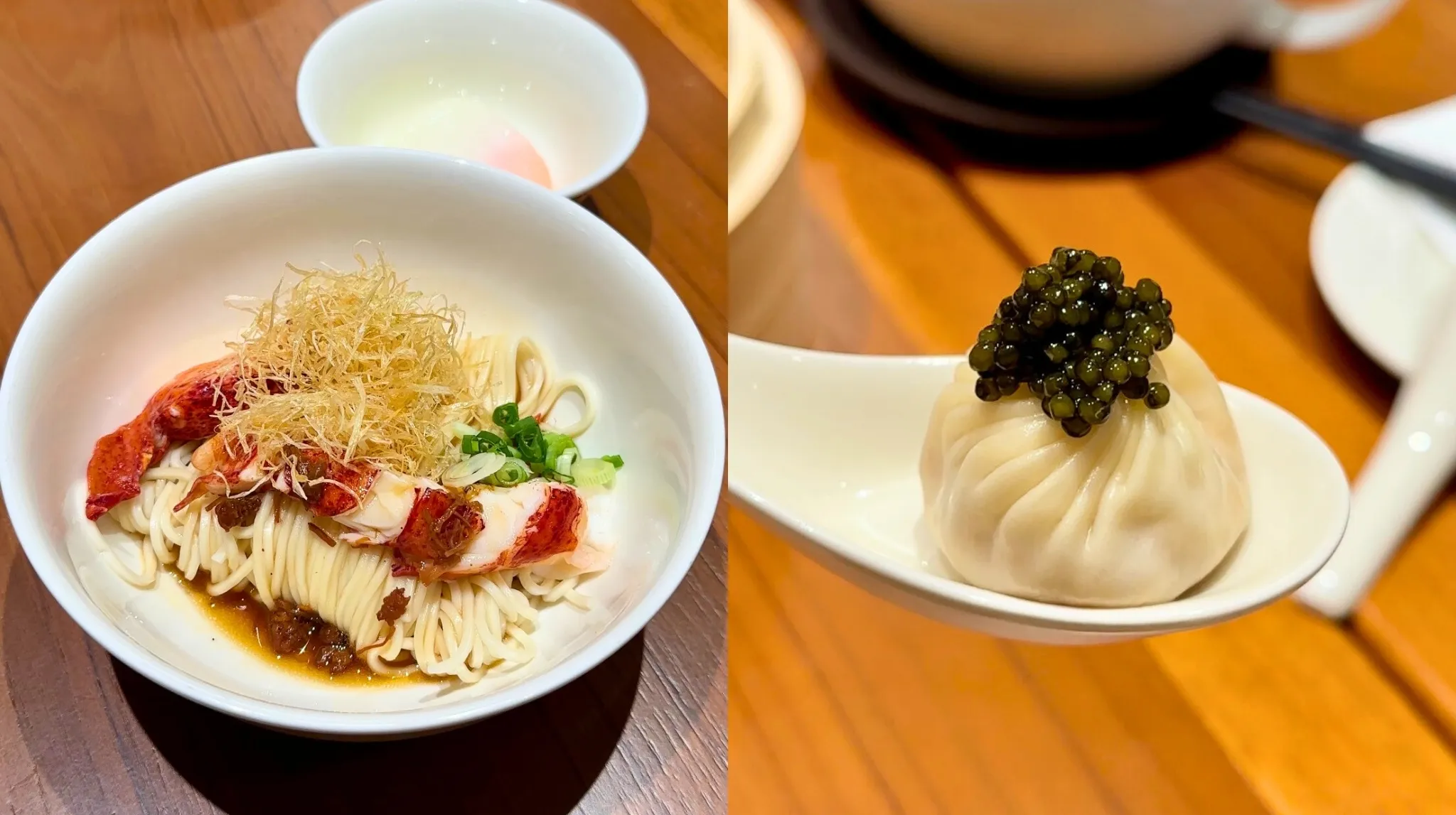 Din Tai Fung Weave Resorts World Sentosa, Boston lobster noodles and caviar with xiao long bao
