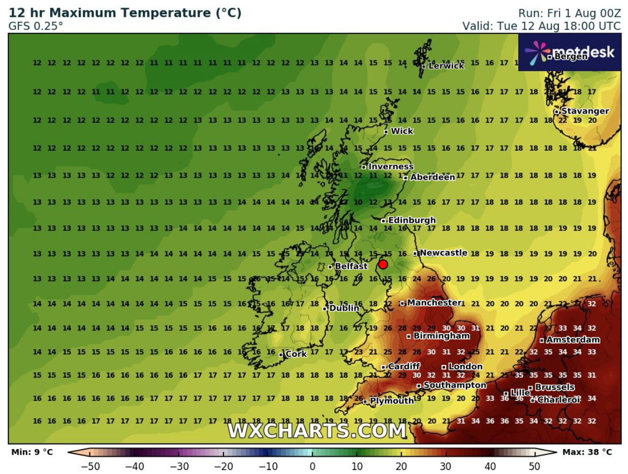 WXCharts weather map for August 2025