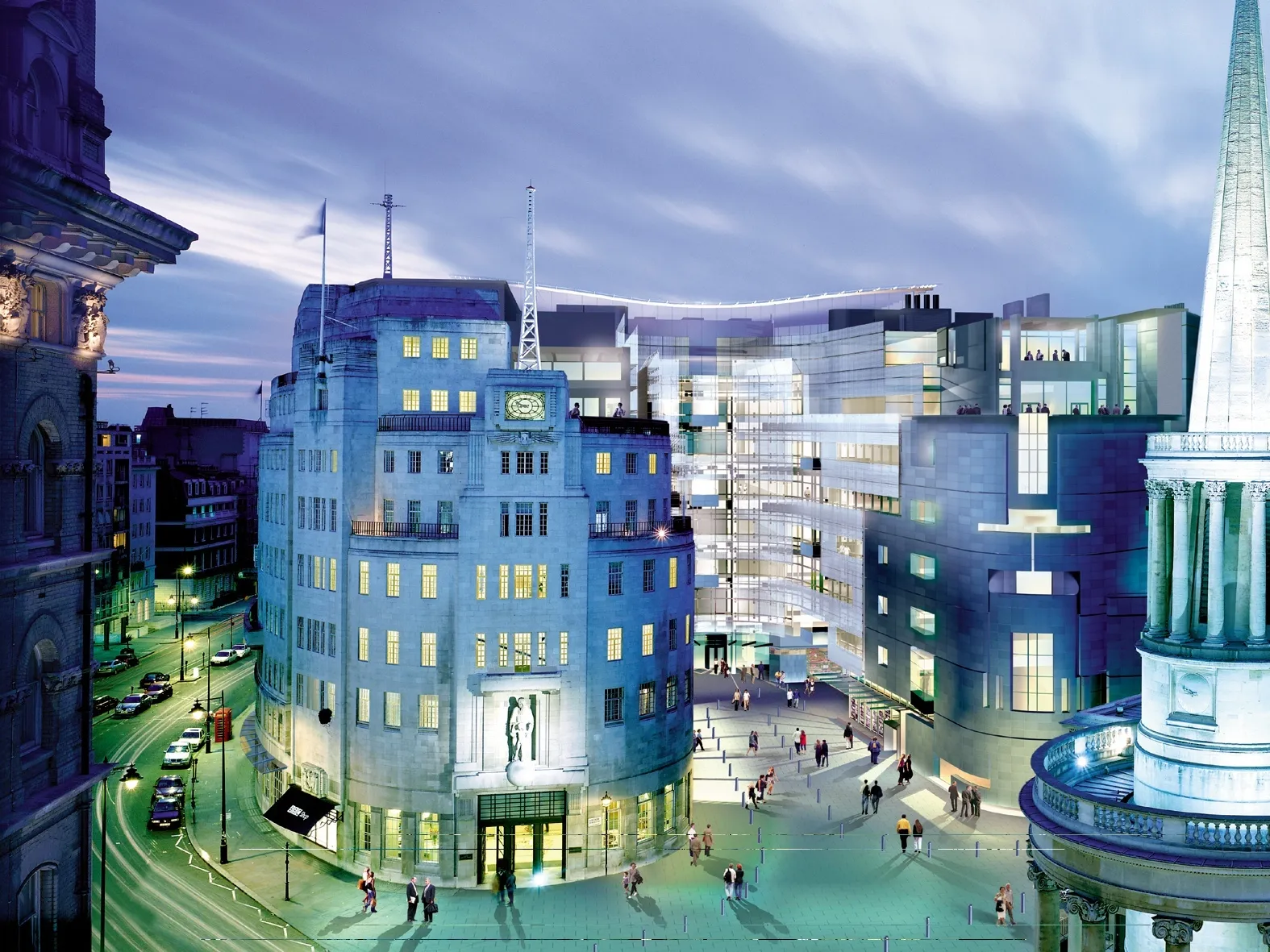 Aerial view of Broadcasting House