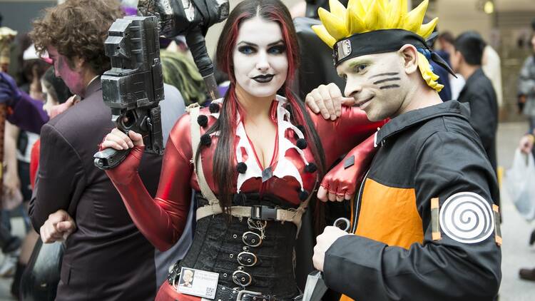 Cosplayers at a festival