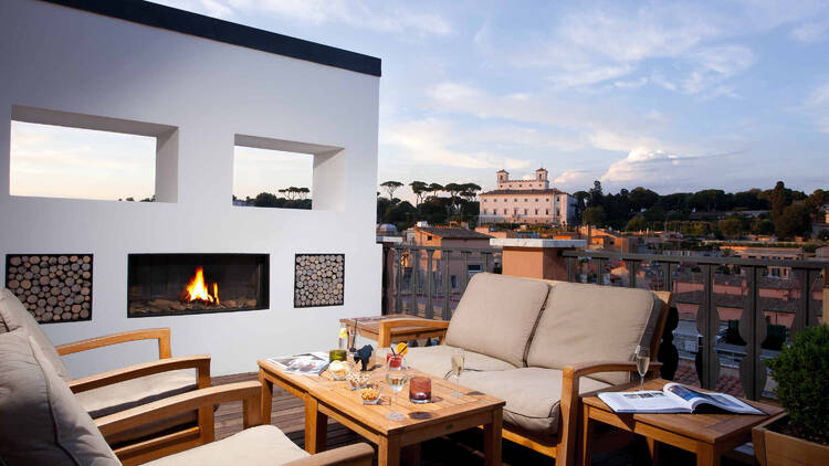 View of Spanish Steps from terrace in Portrait Roma
