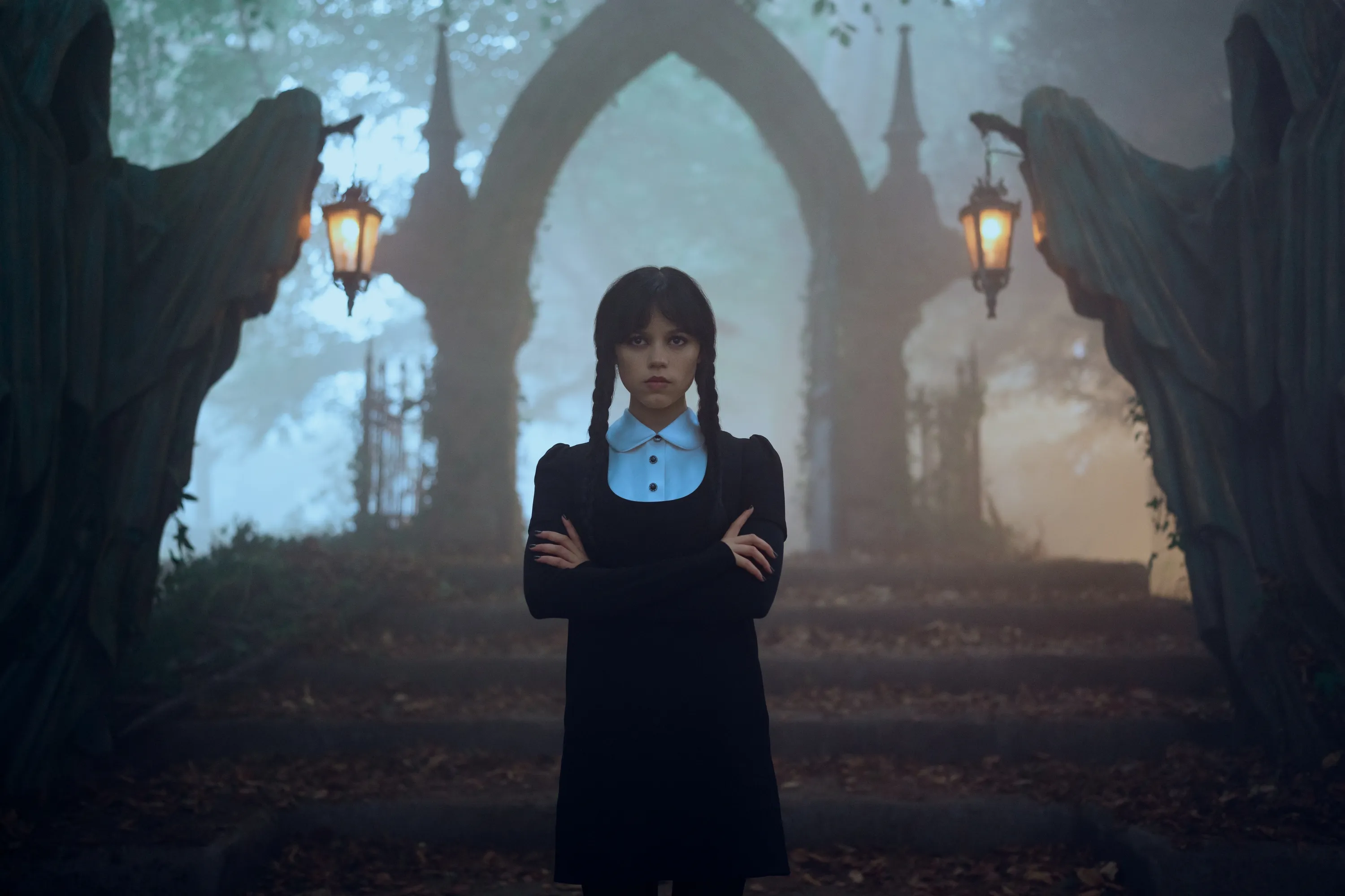 Jenna Ortega as Wednesday in Wednesday.