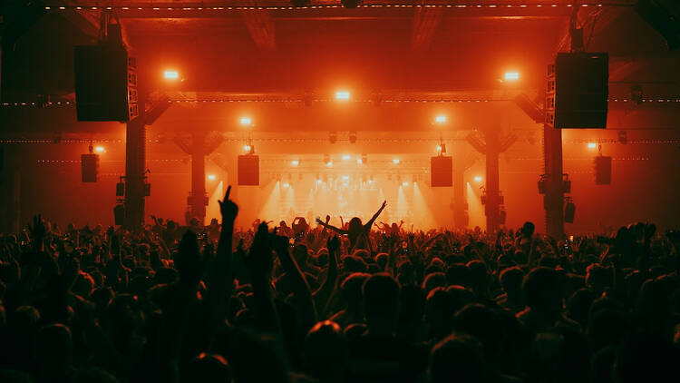 People on the dancefloor at Warehouse Project 