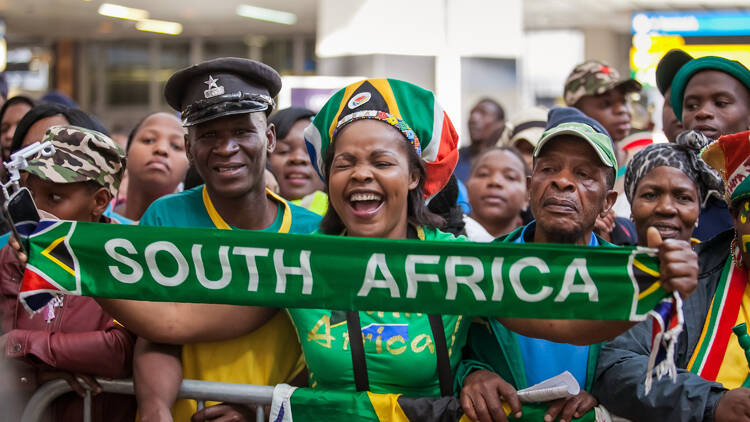 South African supporters celebrating