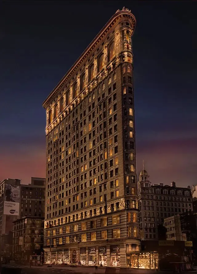 flatiron building lit up
