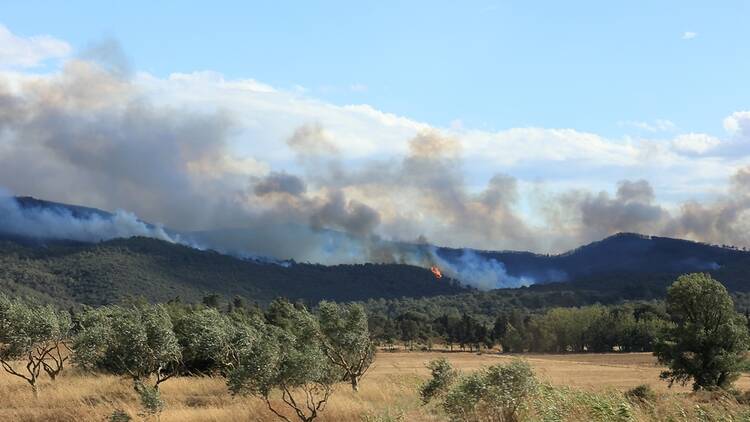 A wildfire in Aude, France