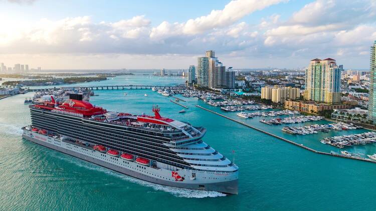 Virgin Voyages cruise ship in Miami, FL