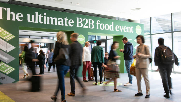 People walking into Fine Food Australia