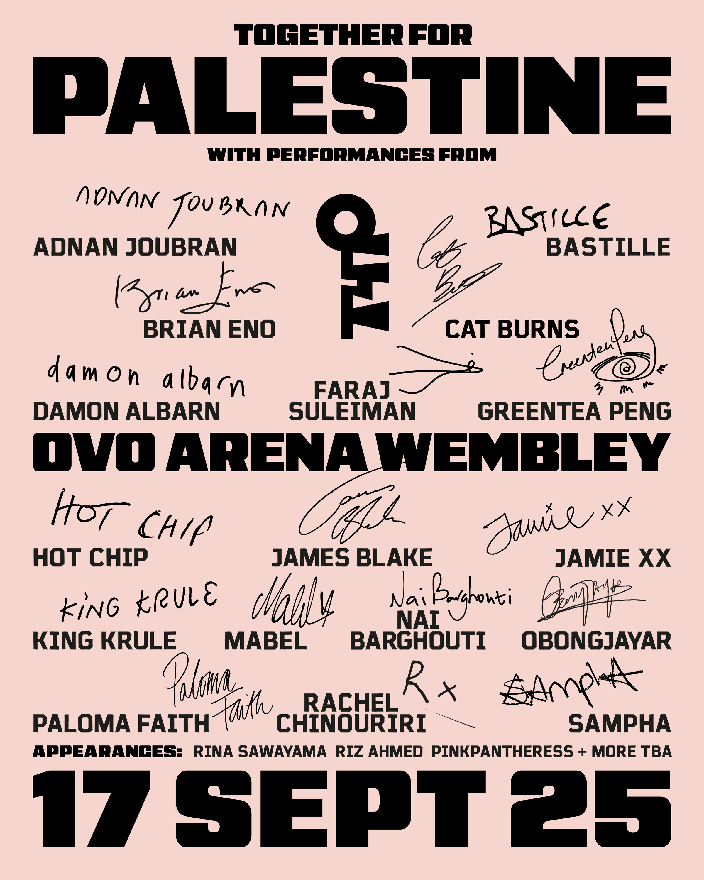 Together for Palestine OVO Wembley Arena lineup