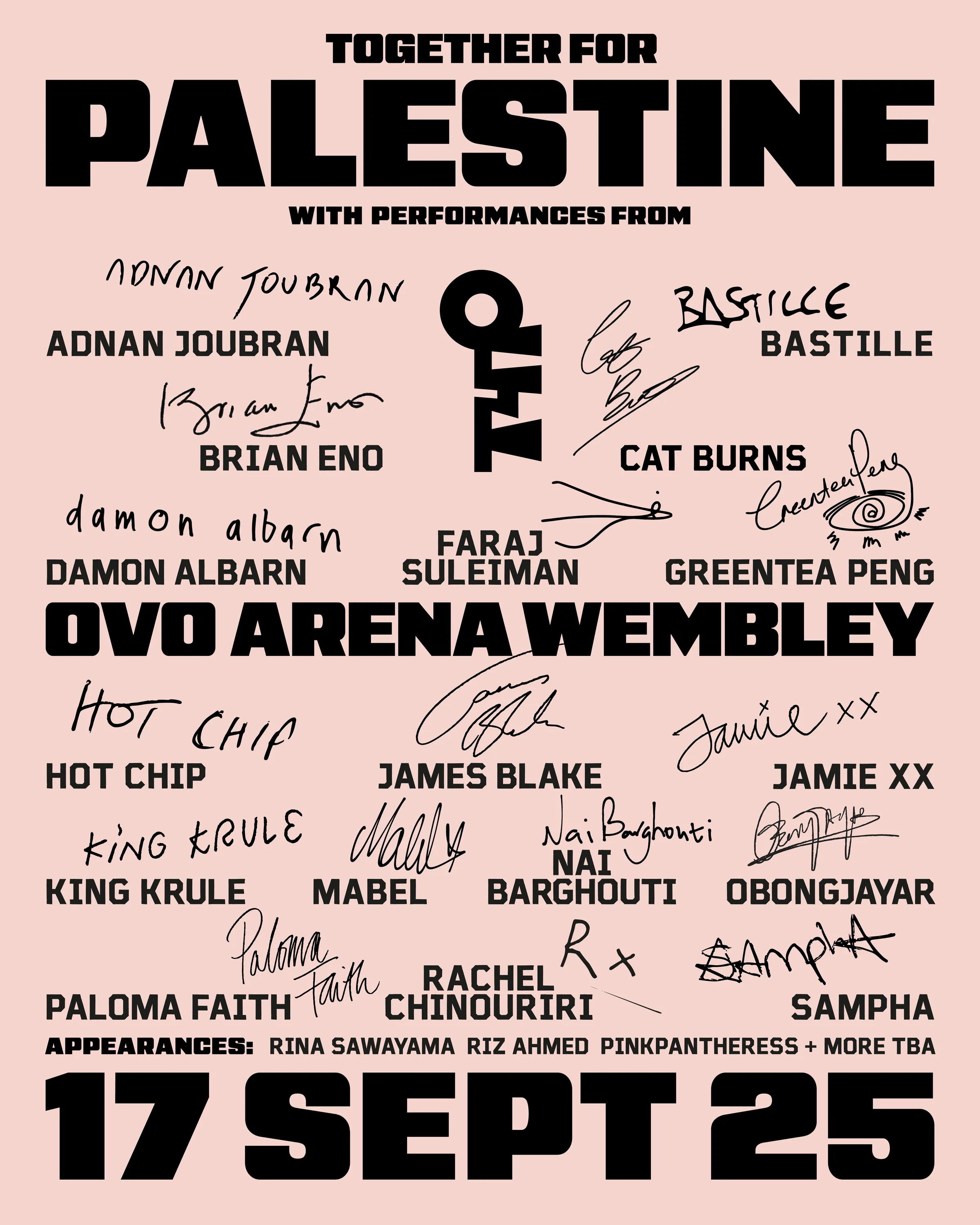 Together for Palestine OVO Wembley Arena lineup