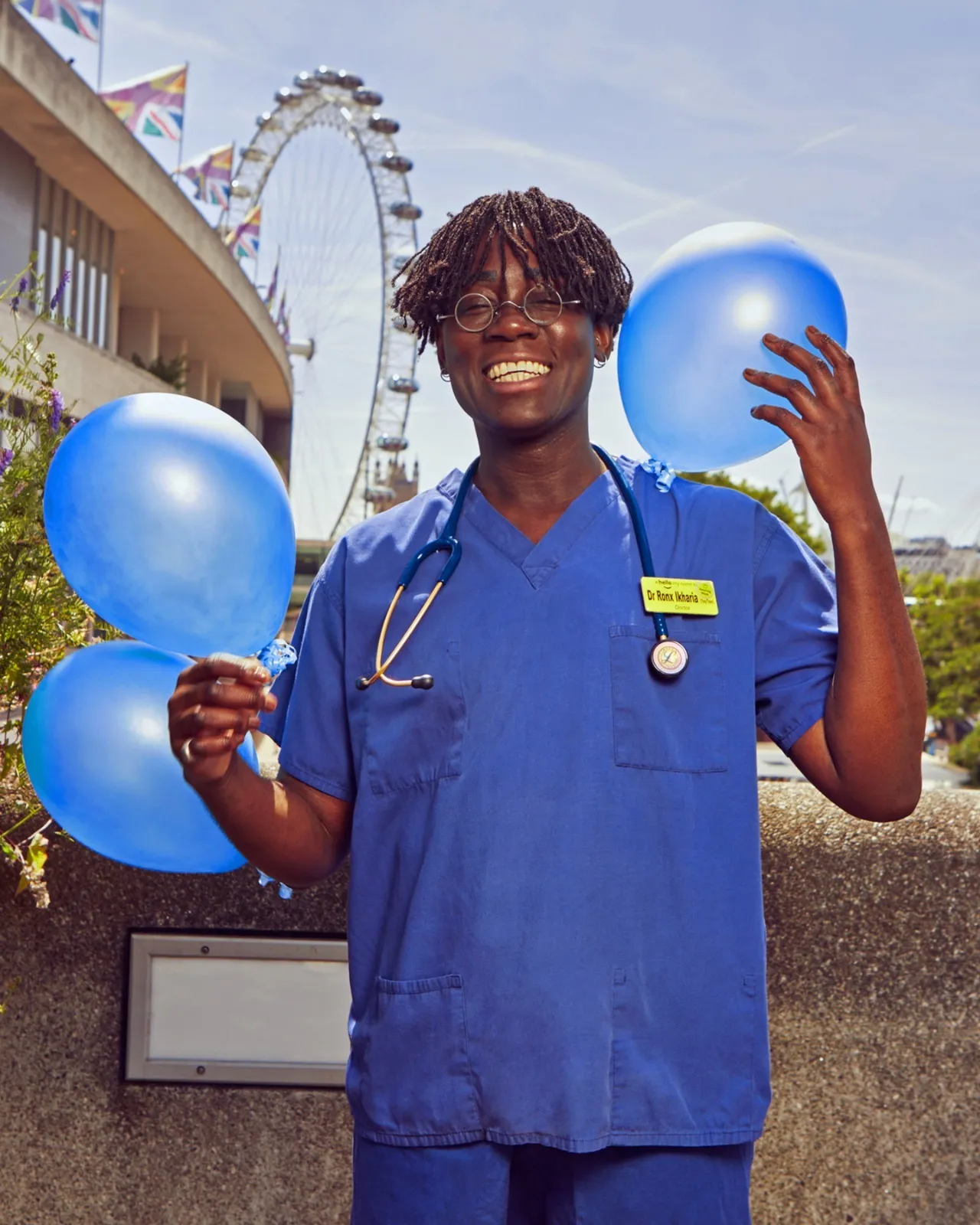 Dr Ronx Ikharia outside the Southbank Centre