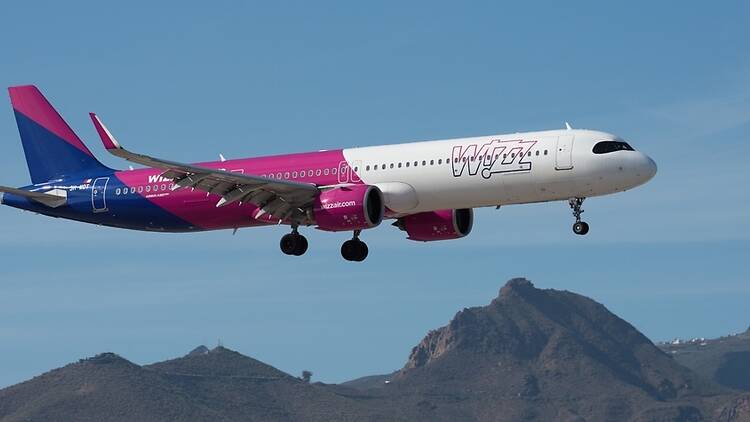Wizz Air plane in Tenerife, Spain