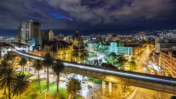Medellin, Colombia nighttime shot
