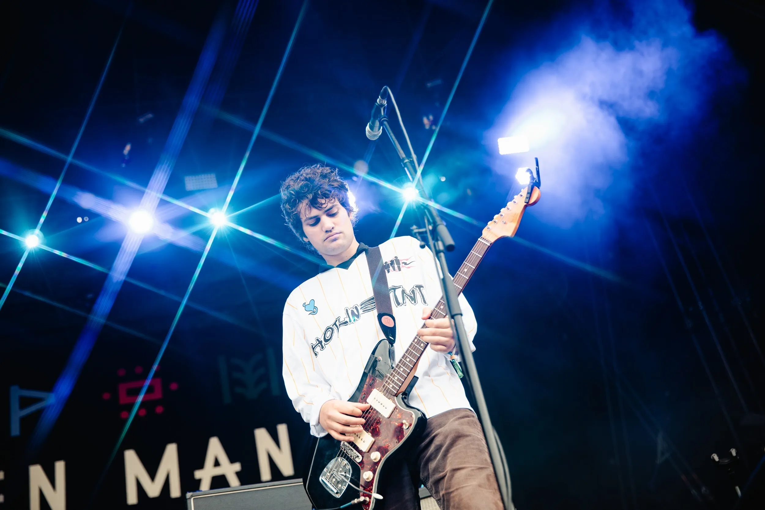 MJ Lenderman performing live with Wednesday at Green Man festival 2024