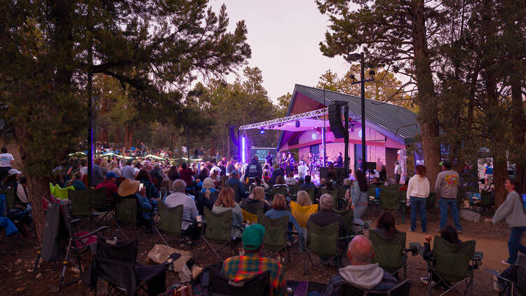 Stroll through the forest or listen to live music at the Big Bear Discovery Center