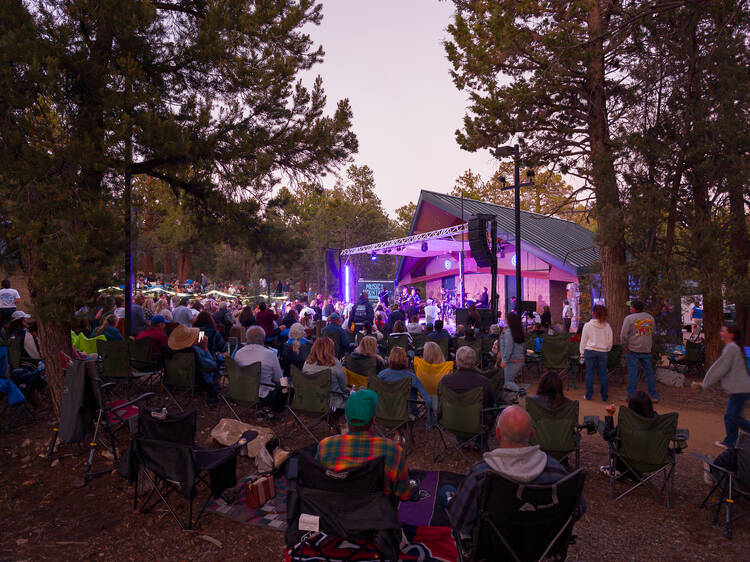 Stroll through the forest or listen to live music at the Big Bear Discovery Center