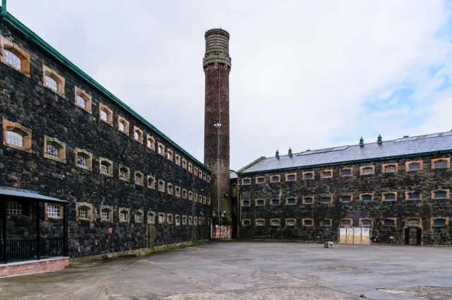 Crumlin Road Gaol doubles as the Bulgarian prison in In Flight