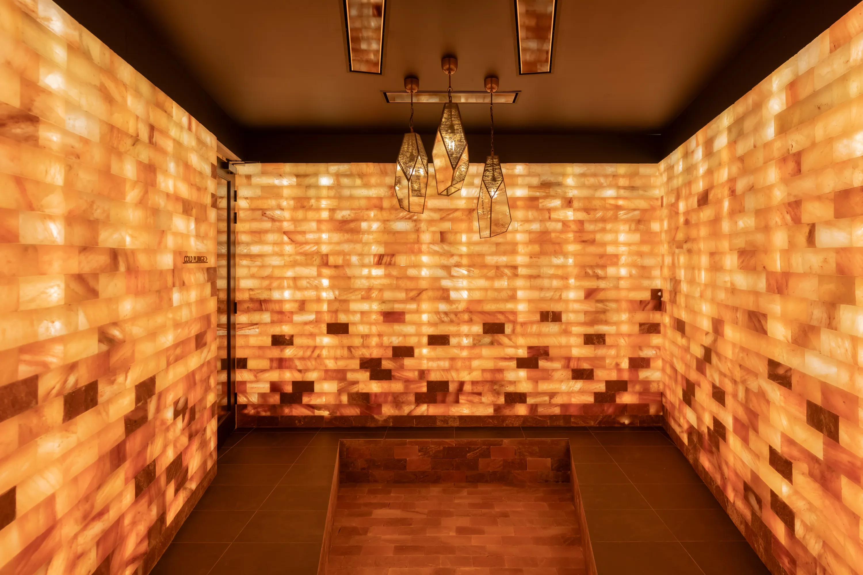 Salt room with bright tiles