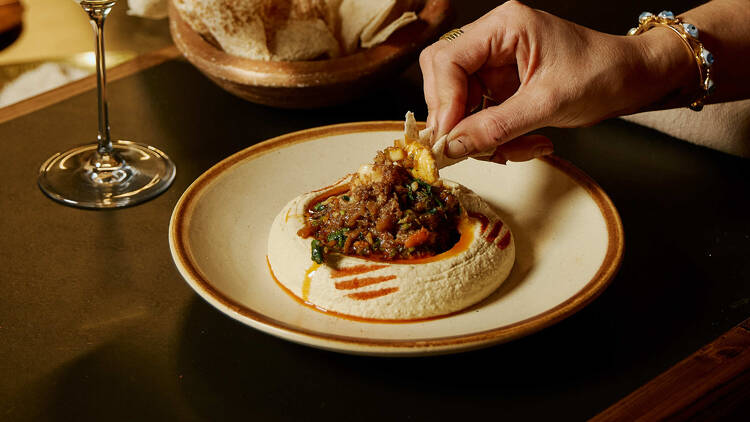 Starter dip with flatbreads at Zareh.